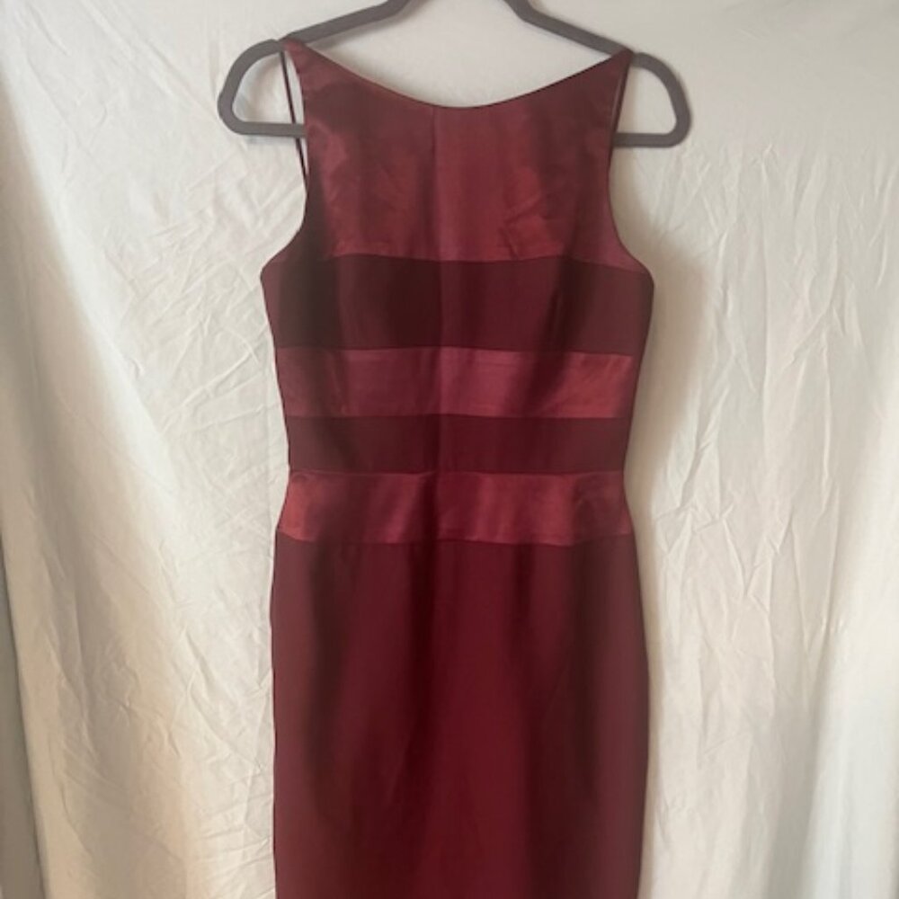 GIGI by Gillian 1990's Vintage Wine Burgund Midi-Length Gown Sheath dress